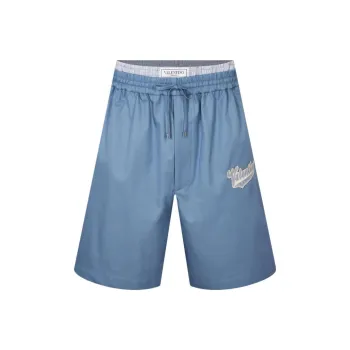 Valentino Logo Patch Drawstring Shorts