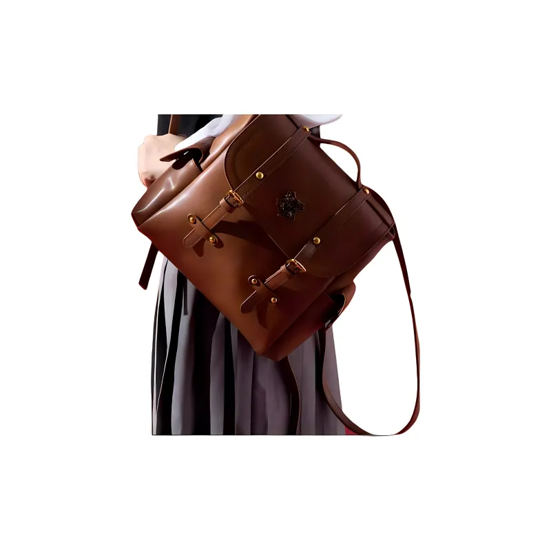 MINISO Polyurethane Backpack Regular Unisex Brown-4