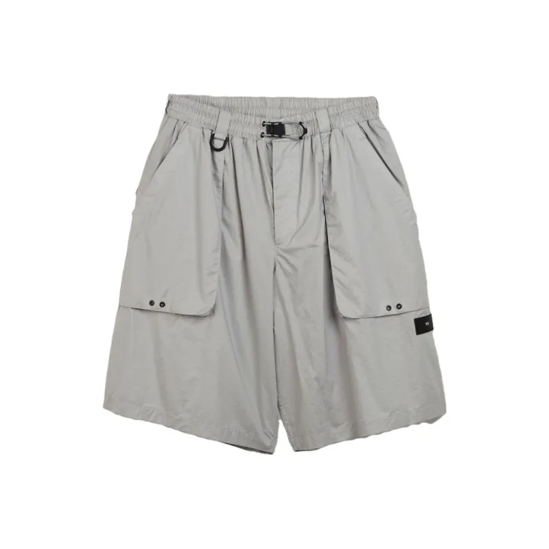 Y 3 Casual Shorts Men Silver-0