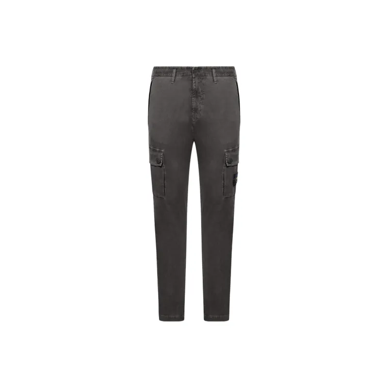 STONE ISLAND Logo Straight leg Trousers-0