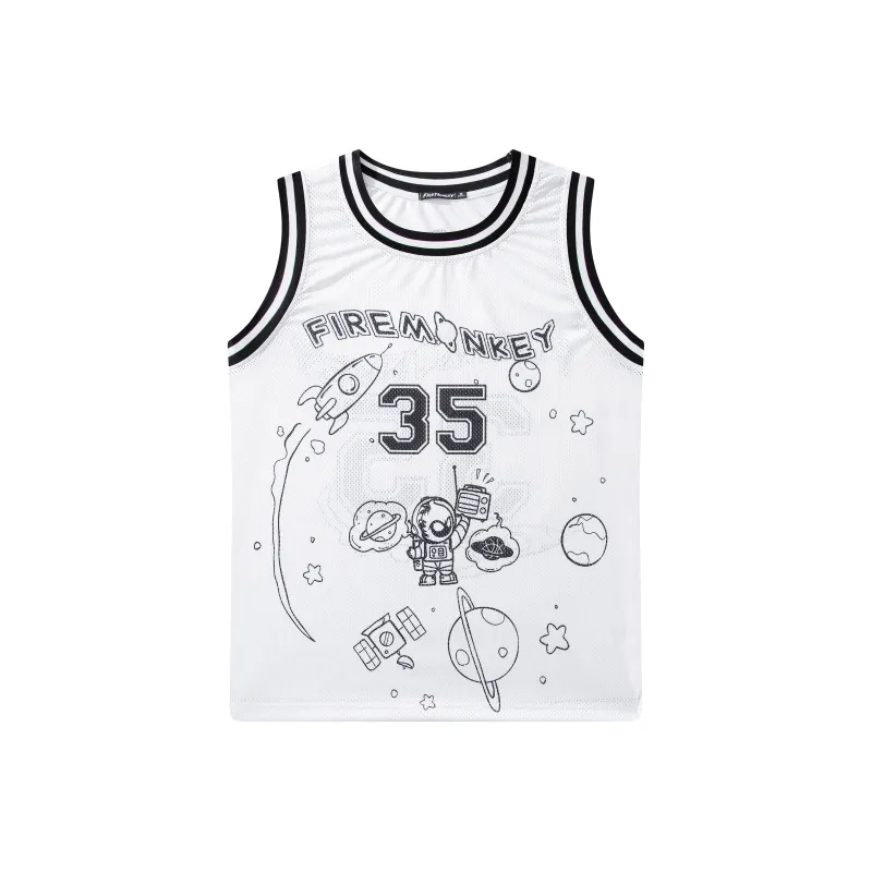 FireMonkey Basketball Jerseys Unisex White-21