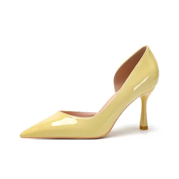 Lan Miao Slim Heel High Heels Women's Light Yellow