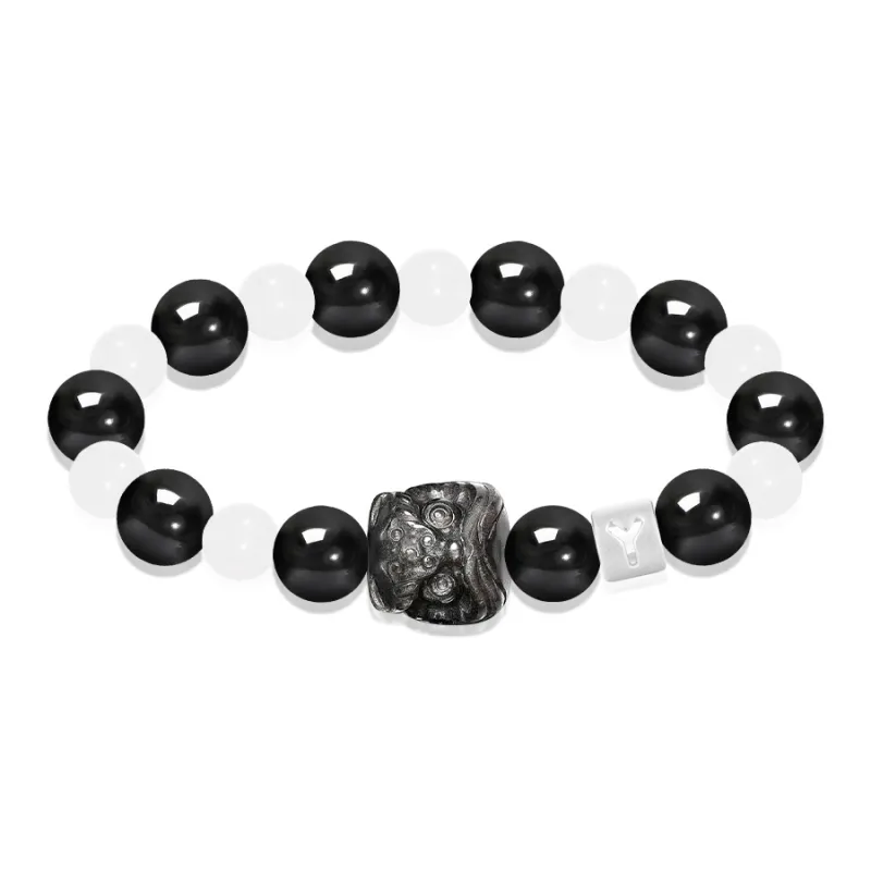 Cuz Strange Intention Obsidian Bracelets Unisex-3