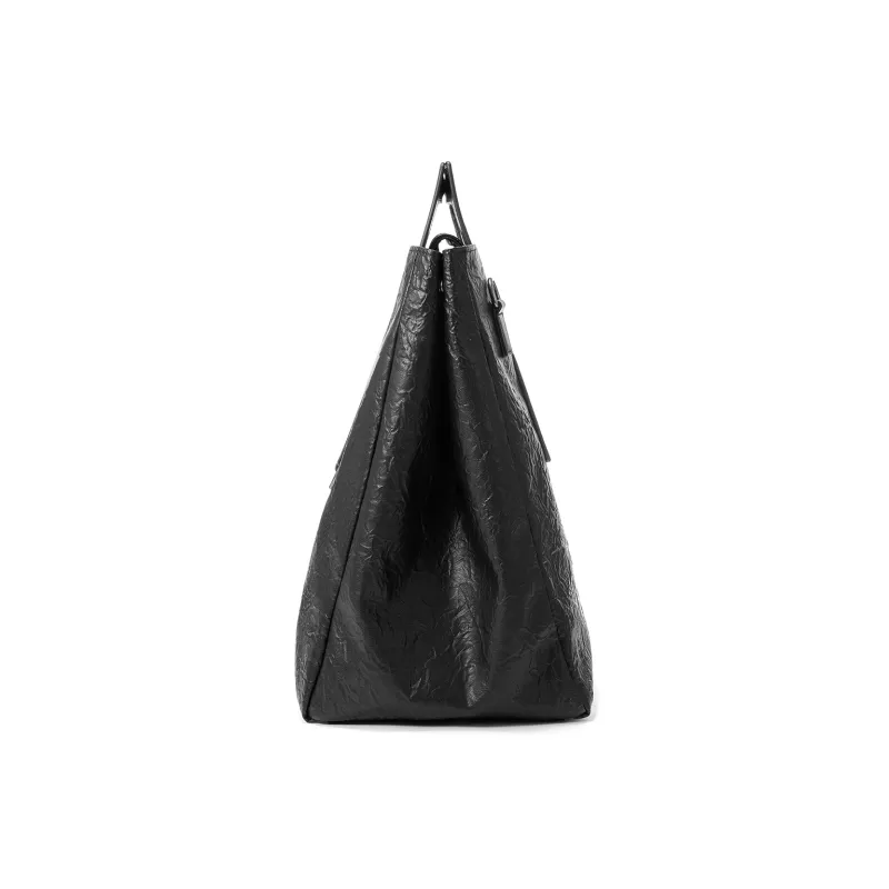 Yawei Kuroda PU Shopping Bag Handbag Regular Unisex Black-4