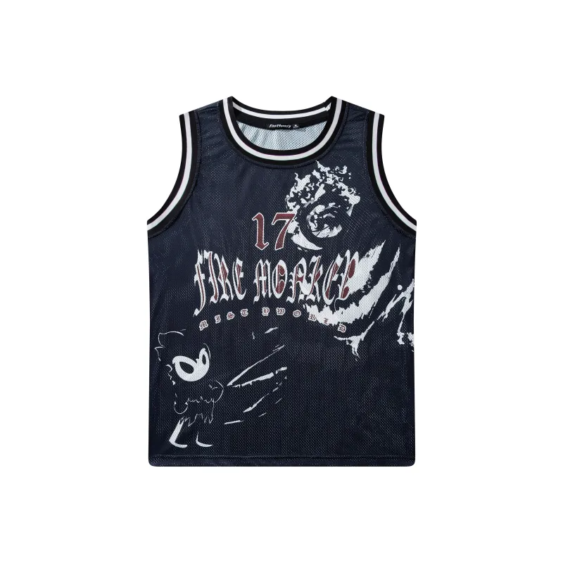 FireMonkey Basketball Jersey Unisex Black-0