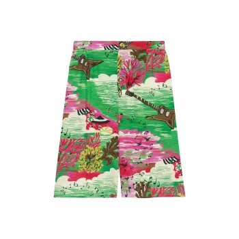 GUCCI Painterly print Silk Shorts