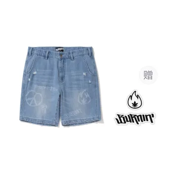BURNIN Denim Shorts Unisex Blue