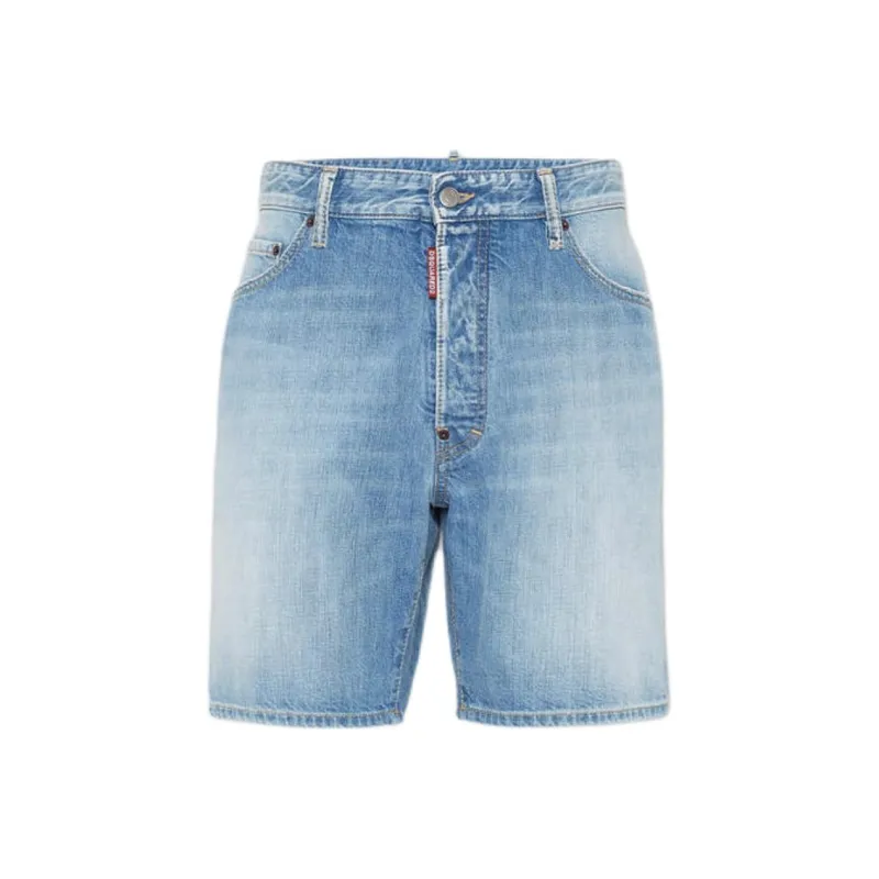 DSQUARED 2 Logo Patch Denim Shorts-0