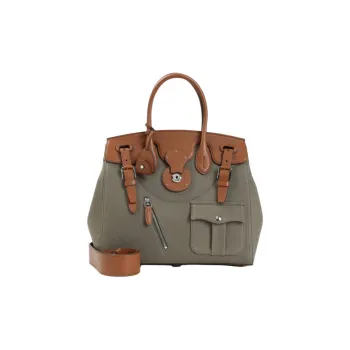 Ralph Lauren Canvas Bag, One Shoulder Handbag Women's Sage Green