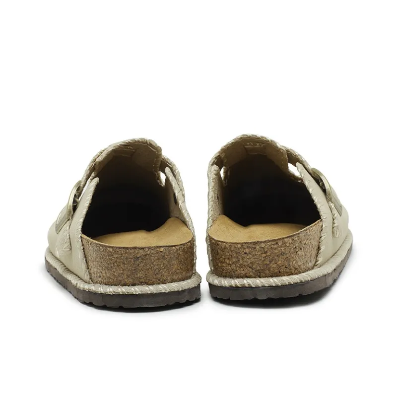 Mulinsen Cork Sole Abrasion Resistant Slip Resistant Closed Toe Slippers Unisex-4
