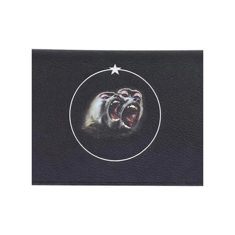 GIVENCHY Cow Leather Card Holder Wallet Coin Purses Men's Black-4
