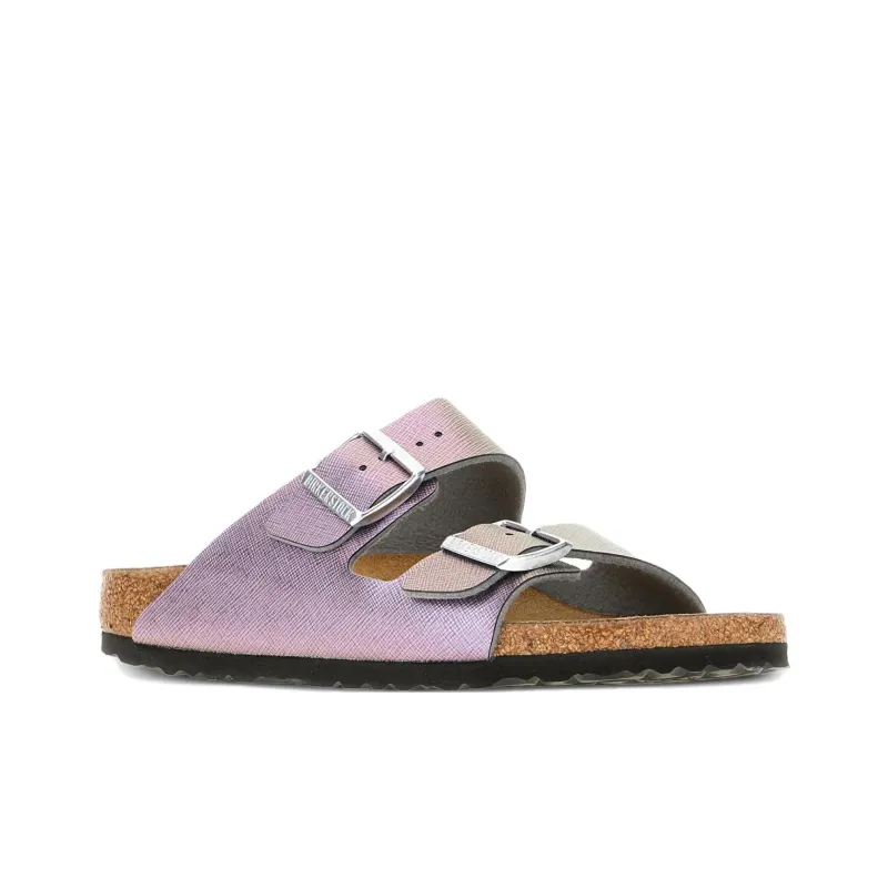 Birkenstock Arizona Cork Sole Abrasion Resistant Slide Slippers Women's Gradient Purple Regular Loose Fit-2