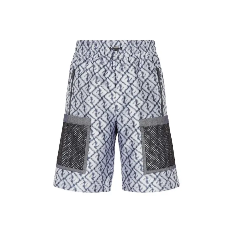FENDI Embroidered Polyester Bermuda Shorts-0