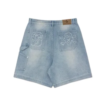 ICECREAM x GROCERY Denim Shorts Unisex Light Blue