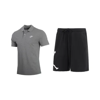 Nike Casual Sportswear Men Gray Top+Black Pants