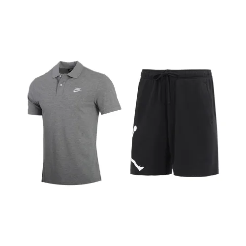 Nike Casual Sportswear Men Gray Top+Black Pants