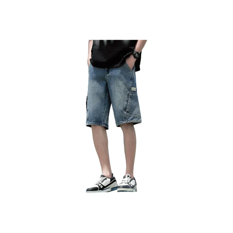 Tonlion Denim Shorts Men's Vintage Blue-0