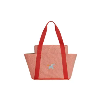 HERMES Wool Nursery Handbag Women's Flame Orange