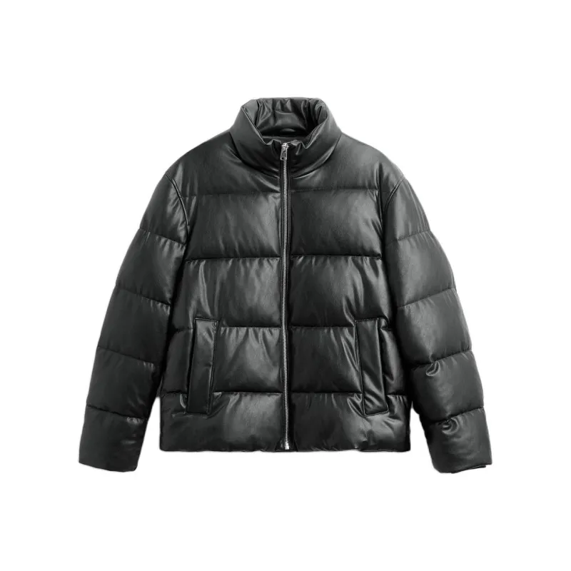 ZARA Puffer Jackets Men Black-0
