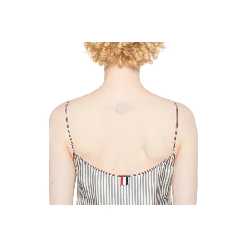 THOM BROWNE Striped Pleated Minidress-4