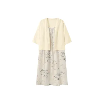 Cotton Shopping Pajama Set Women's White