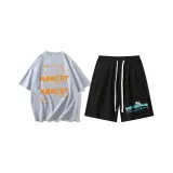 Clothing Sets (Linen Gray Top+Black Pants)