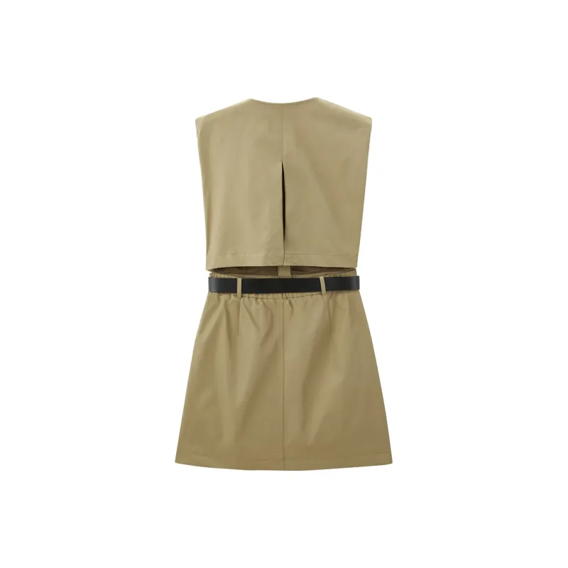 PEACEBIRD Sleeveless Dress Women's Turtle Green-1