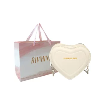 RIVMIND PU Heart Shaped Bag Shoulder Bag Regular Women's White/Silver/Rose Red/Green/Black