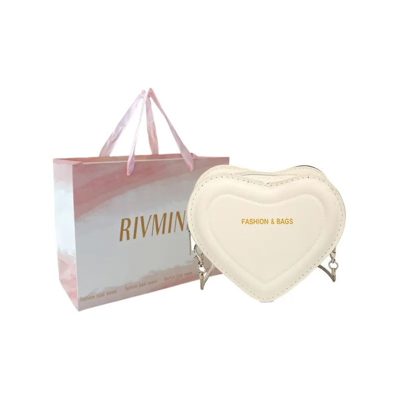 RIVMIND PU Heart Shaped Bag Shoulder Bag Regular Women's White/Silver/Rose Red/Green/Black-0