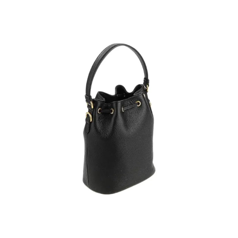 PRADA Calfskin Bucket Bag, One Shoulder Handbag Women's Black-4