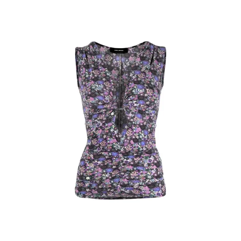 ISABEL MARANT Jillya Jersey V-Neck Top-0