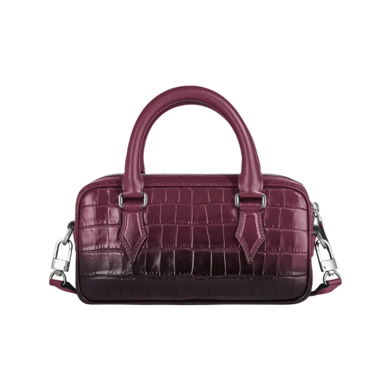 MONTBLANC Full Grain Cow Leather Shoulder Bag, Crossbody Bag, Handbag Mini Women's Ink Black Currant Color-3