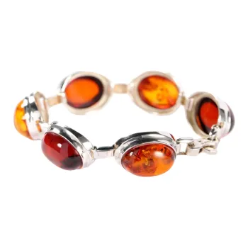 S&A S925 Silver With Amber Fine Jade Bracelets Women's