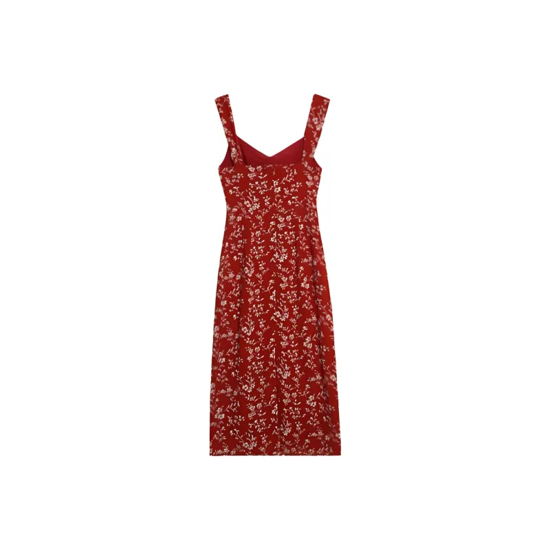 DOKZB Slip Dresses Women's Red-1