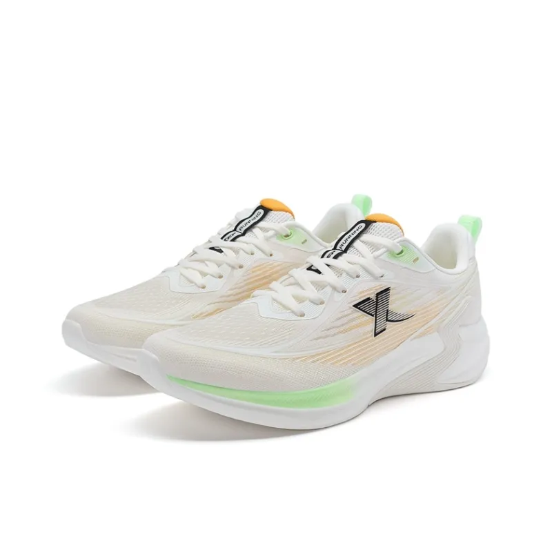 XTEP Cushioning And Breathable Low Top Running Shoes Men's White Orange Green-2