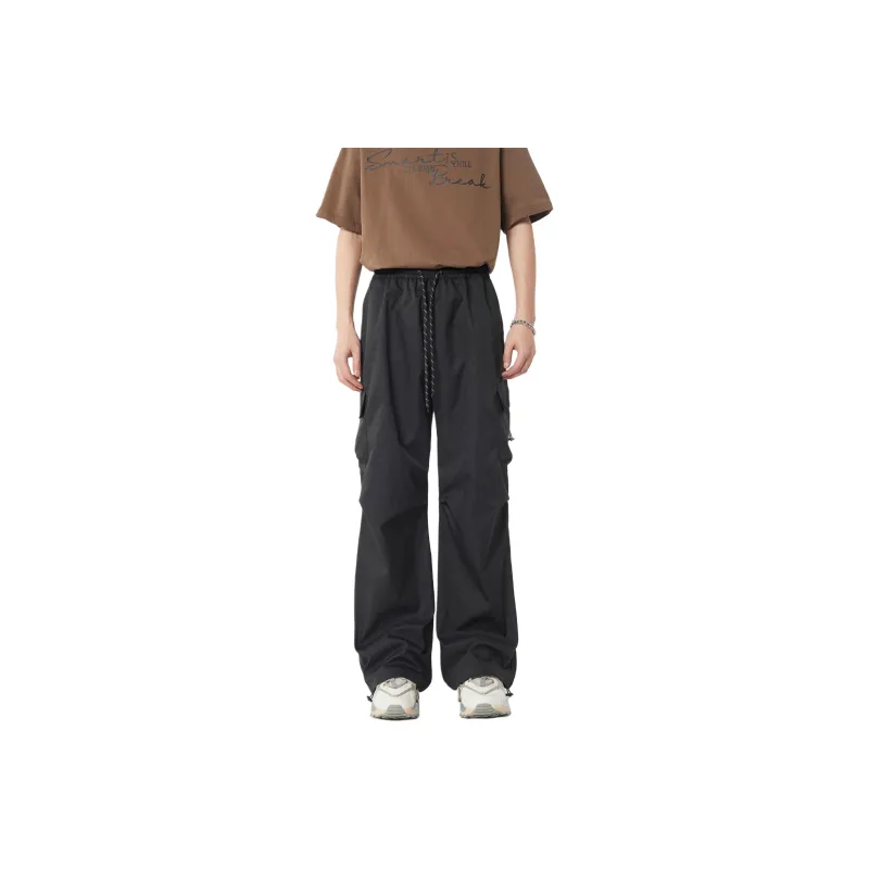 Warrior Ride The Wind Collection Open Ended Smile Collection Casual Pants Unisex Greige-4