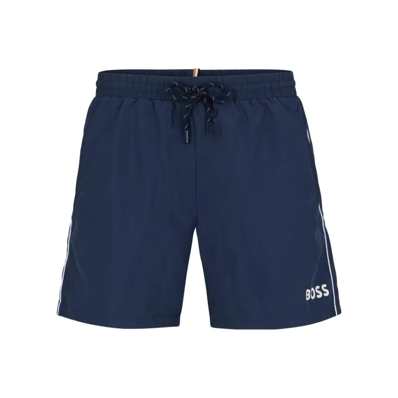 HUGO BOSS Logo-print Detail Swim Shorts-0
