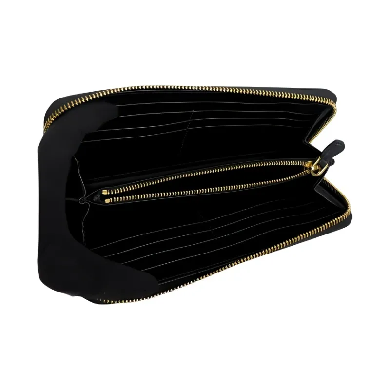 PRADA Saffiano Leather Wallet Large Size Women's Black-3