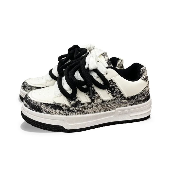 XLAIII Slip Resistant, Abrasion Resistant, Breathable Low Top Skateboard Shoes Unisex White Black-1