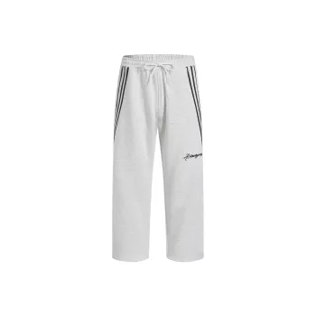 404MOB GANG Casual Pants Unisex Light Gray