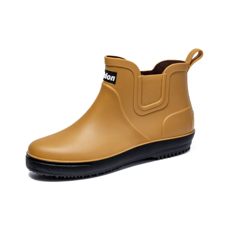 LONGYING Rain Boots Men Black/Gray/Brown-11