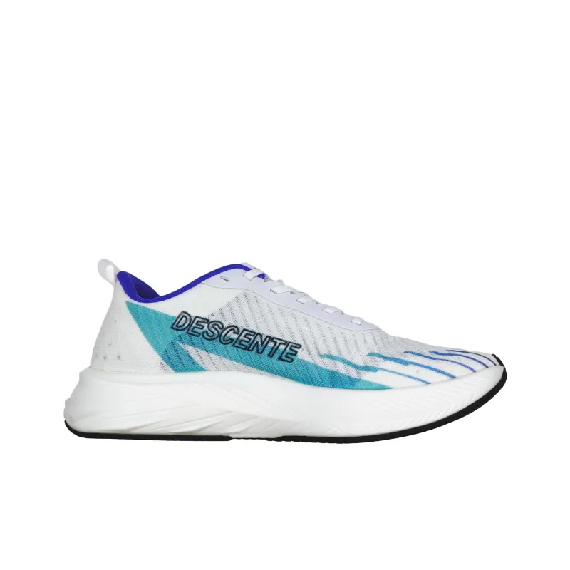 DESCENTE DELTA Cushioned Slip-Resistant Breathable Rebound Low-Top Running Shoes Unisex White Blue-1