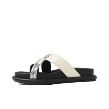CAMEIDO Slip Resistant Slide Slippers Women's Ecru