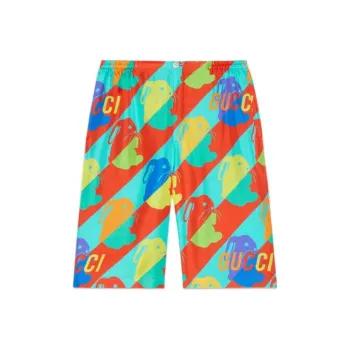 GUCCI Rabit Printed Silk Twill Shorts
