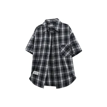 Supremo Cat Shirt Unisex Navy Blue Plaid