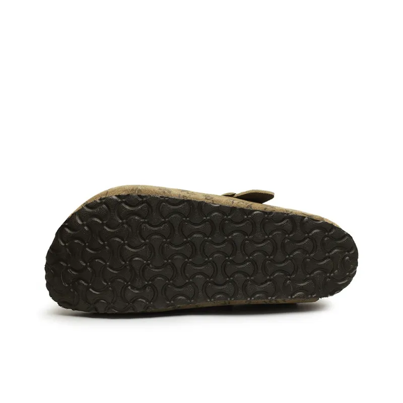 Mulinsen Cork Sole Leather Patchwork Abrasion Resistant Closed Toe Slippers Unisex-14