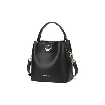 CORALDAISY Synthetic Leather Shoulder Bag, Handbag Regular Women's Mousse Black/Misty Silk Brown