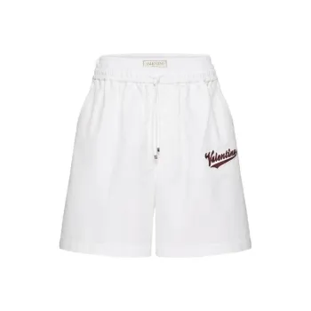 Valentino Logo Patch Drawstring Shorts