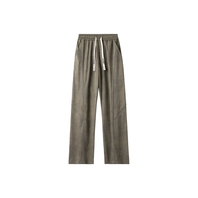 KAIPAINEN Casual Pants Unisex White Gray-5