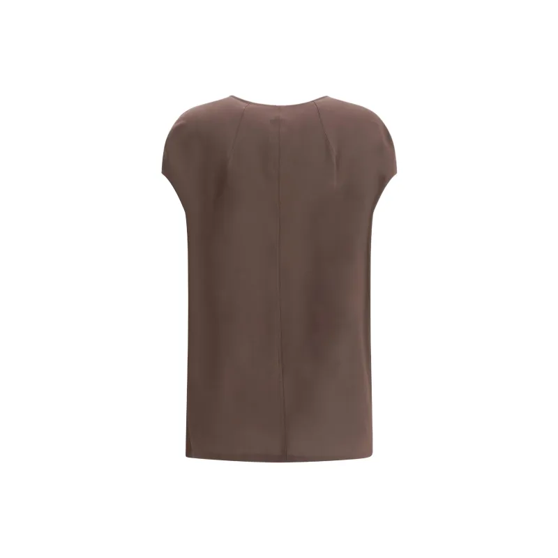 RICK OWENS Short Sleeved V Neck Top-1